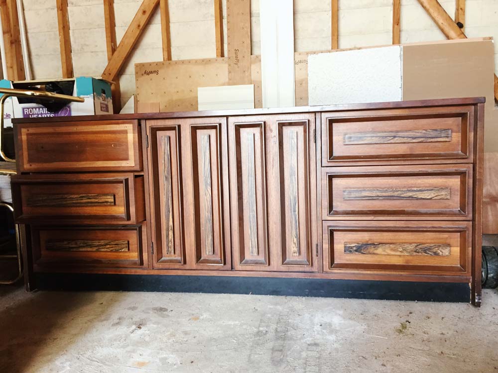 1970's Dresser with Decorative Molding Before