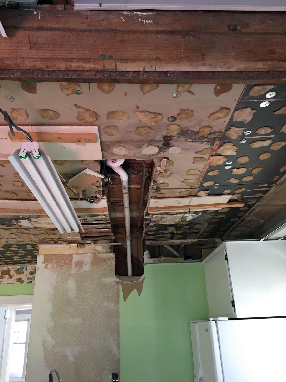 Fixing the old plumbing under a drop ceiling