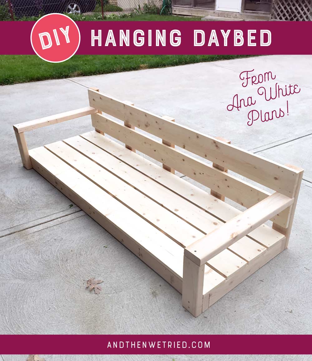Learn how to make a DIY hanging daybed using Ana White plans!