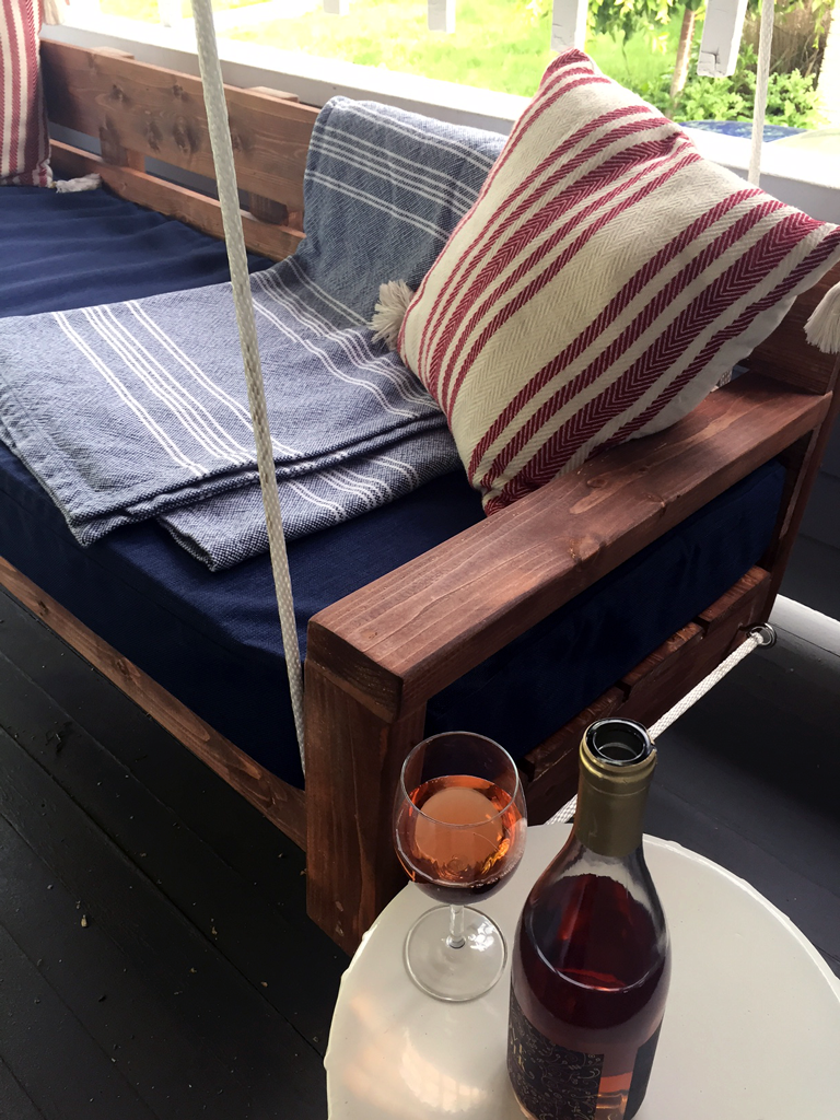 DIY hanging daybed