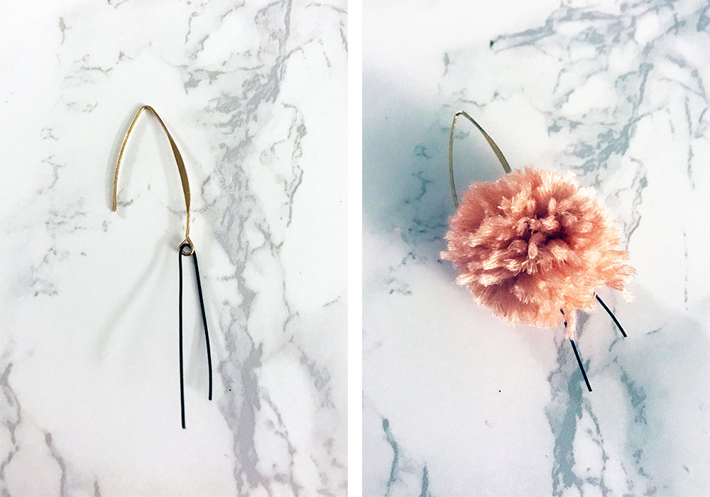 and then we tried pom earring DIY