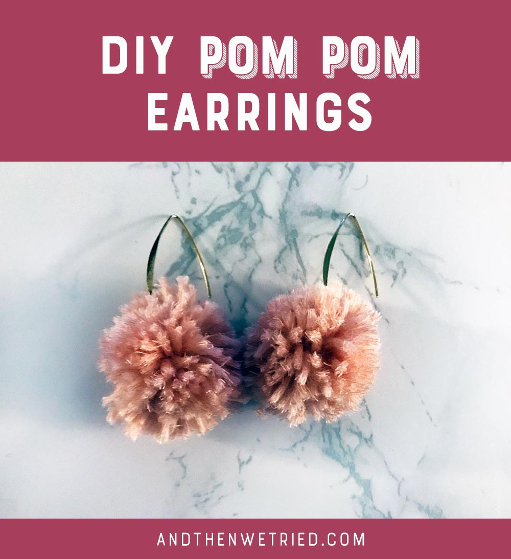Learn how to make adorable DIY pom pom earrings!