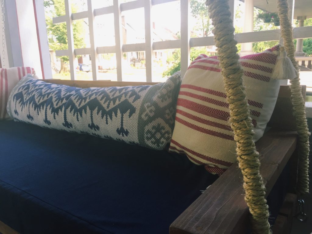 DIY hanging daybed update