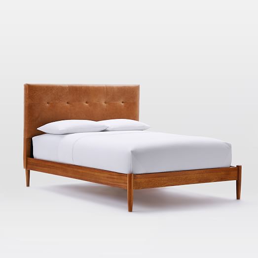 Inspired Diy Leather Tufted Headboard, West Elm Bed Frame Instructions