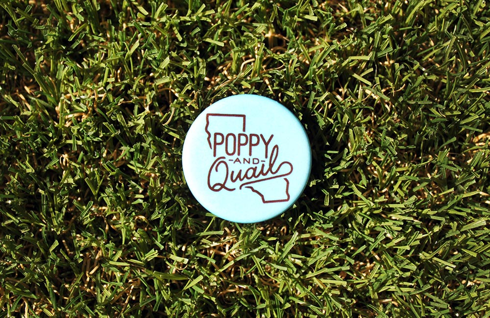 poppy and quail button