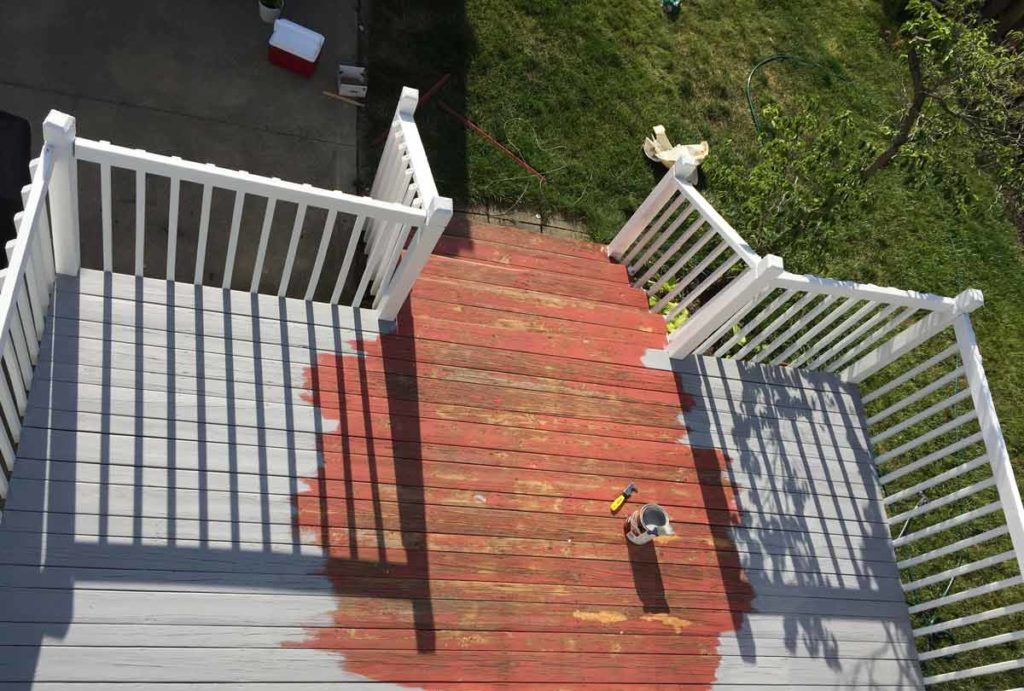 Refinishing a deck with Olympic Maximum Stain