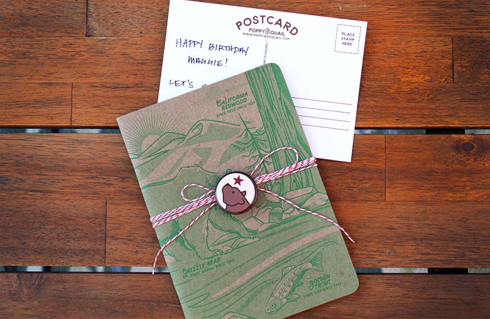 poppy and quail notebook