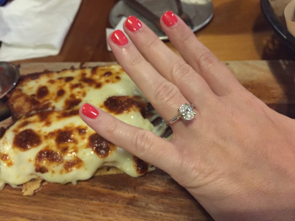 torch lake engagement cheesy bread