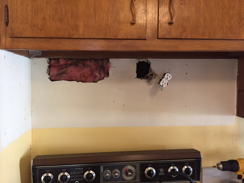existing hole installing a vent hood
