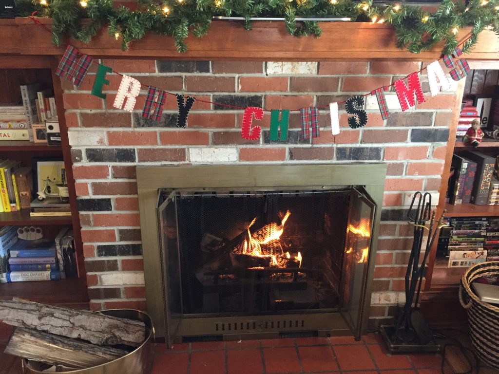 wood burning fire fireplace christmas
