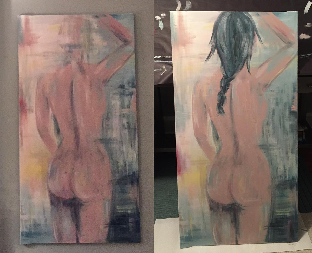 painting an abstract nude