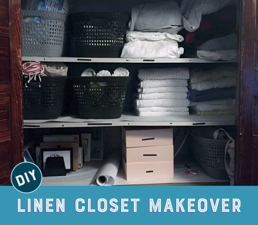 DIY linen closet organization