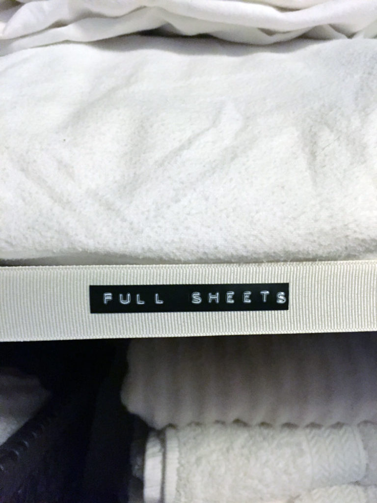 DIY linen closet organization labels